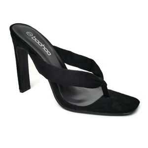 Boohoo Open Toe Post Thong Slim Heel Mule Sandals